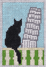 EyeCandy Needleart - Pisa Cat Luggage Tag